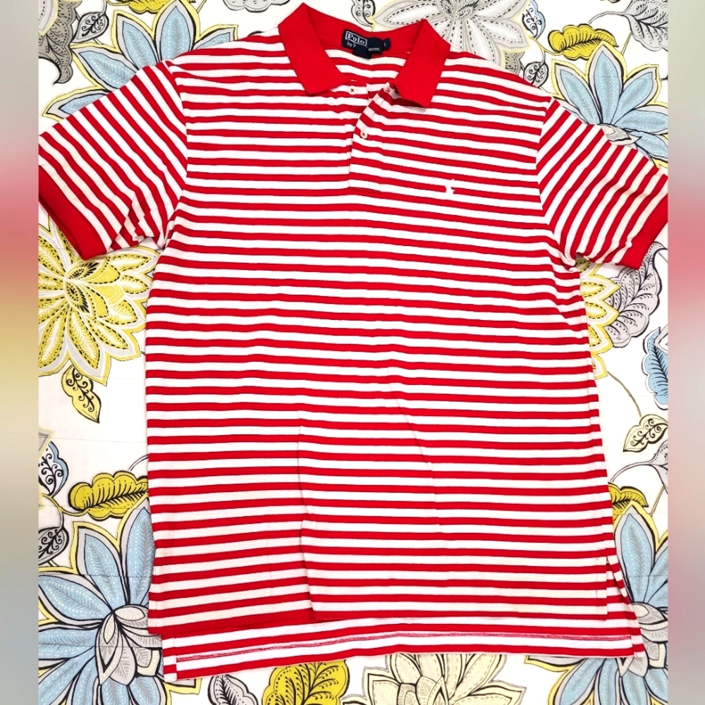 Ralph Lauren Striped Polo Shirt sz L